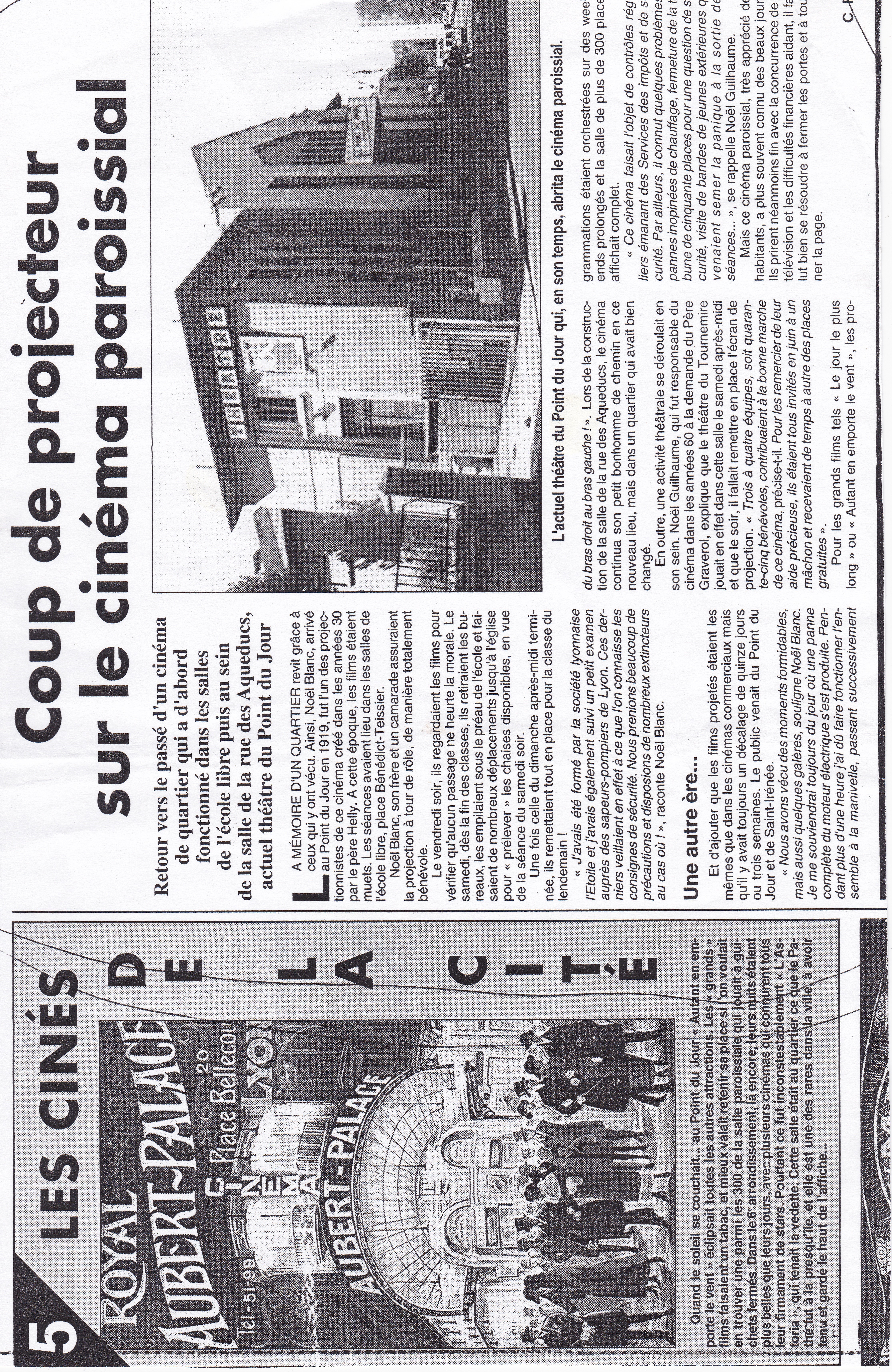 Article de presse sur le Théâtre, ancien cinéma paroissial Article de presse sur le Théâtre, ancien cinéma paroissial
