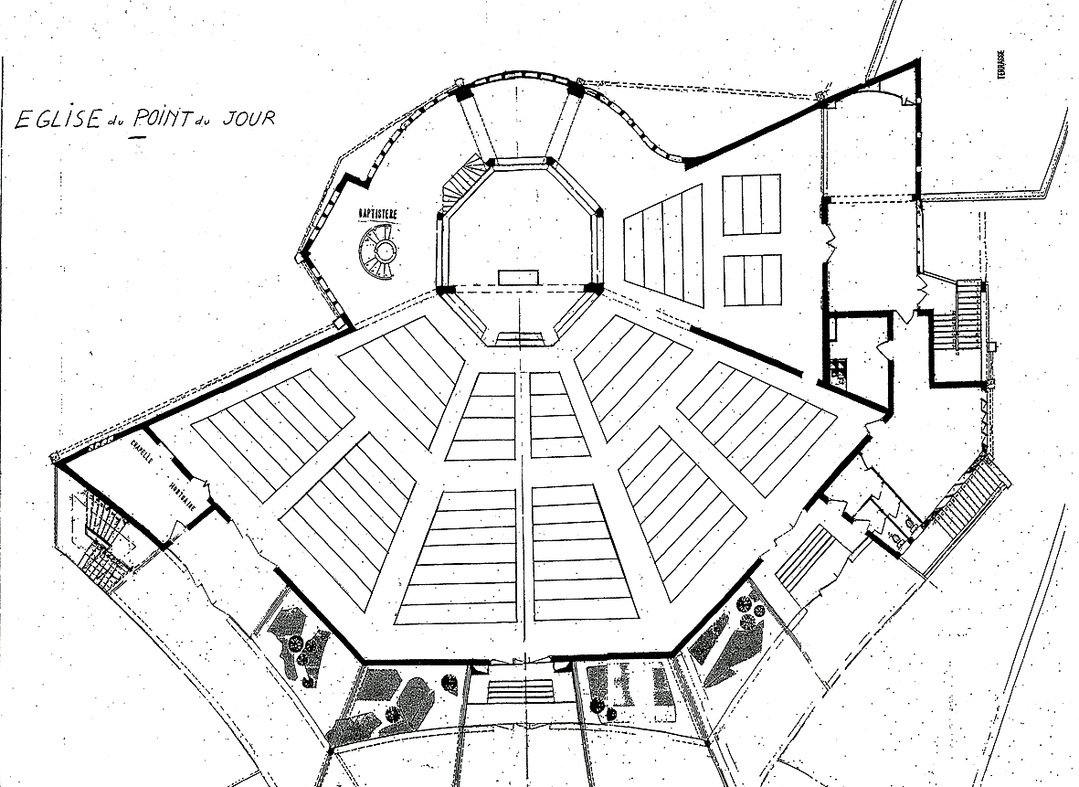 Plan de Notre-Dame du Point-du-Jour. Architecte Louis Bessac Plan de Notre-Dame du Point-du-Jour. Architecte Louis Bessac