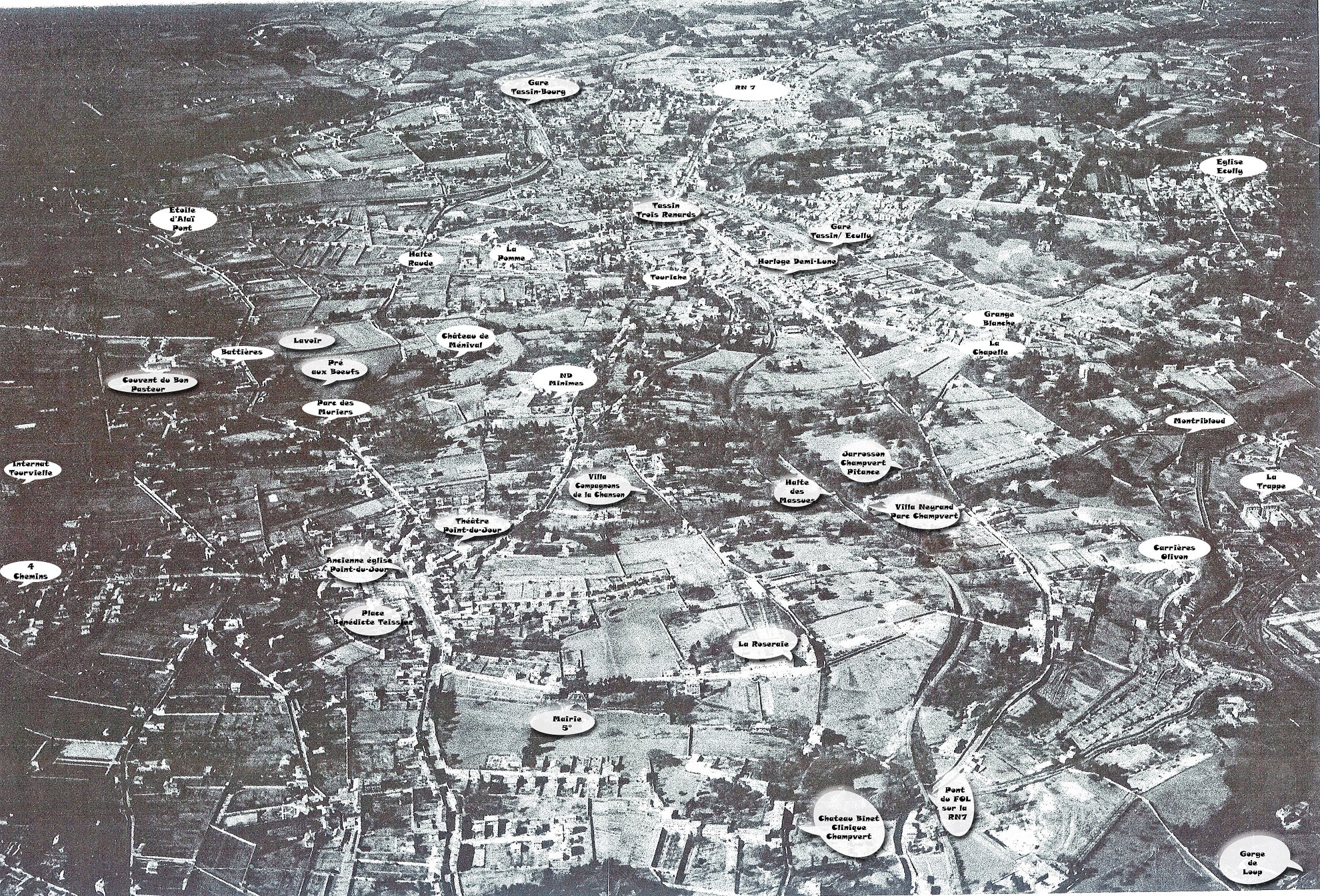 Cette vue aérienne prise en 1938 montre le caractère encore très peu urbanisé des quartiers du plateau avant la seconde guerre mondiale Cette vue aérienne prise en 1938 montre le caractère encore très peu urbanisé des quartiers du plateau avant la seconde guerre mondiale