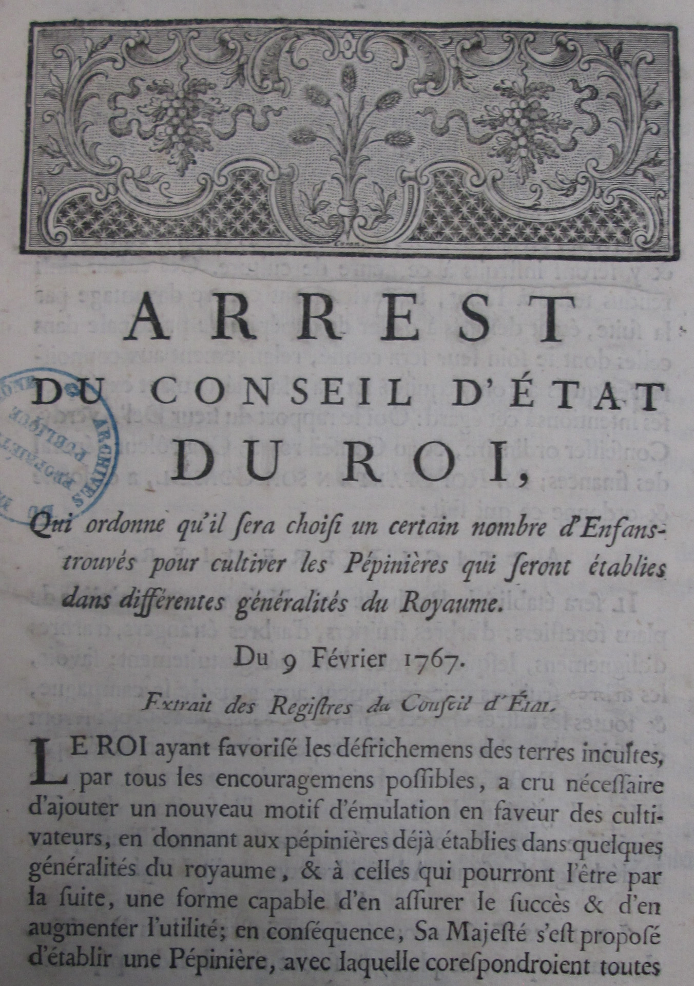 La pépinière royale de Vaise