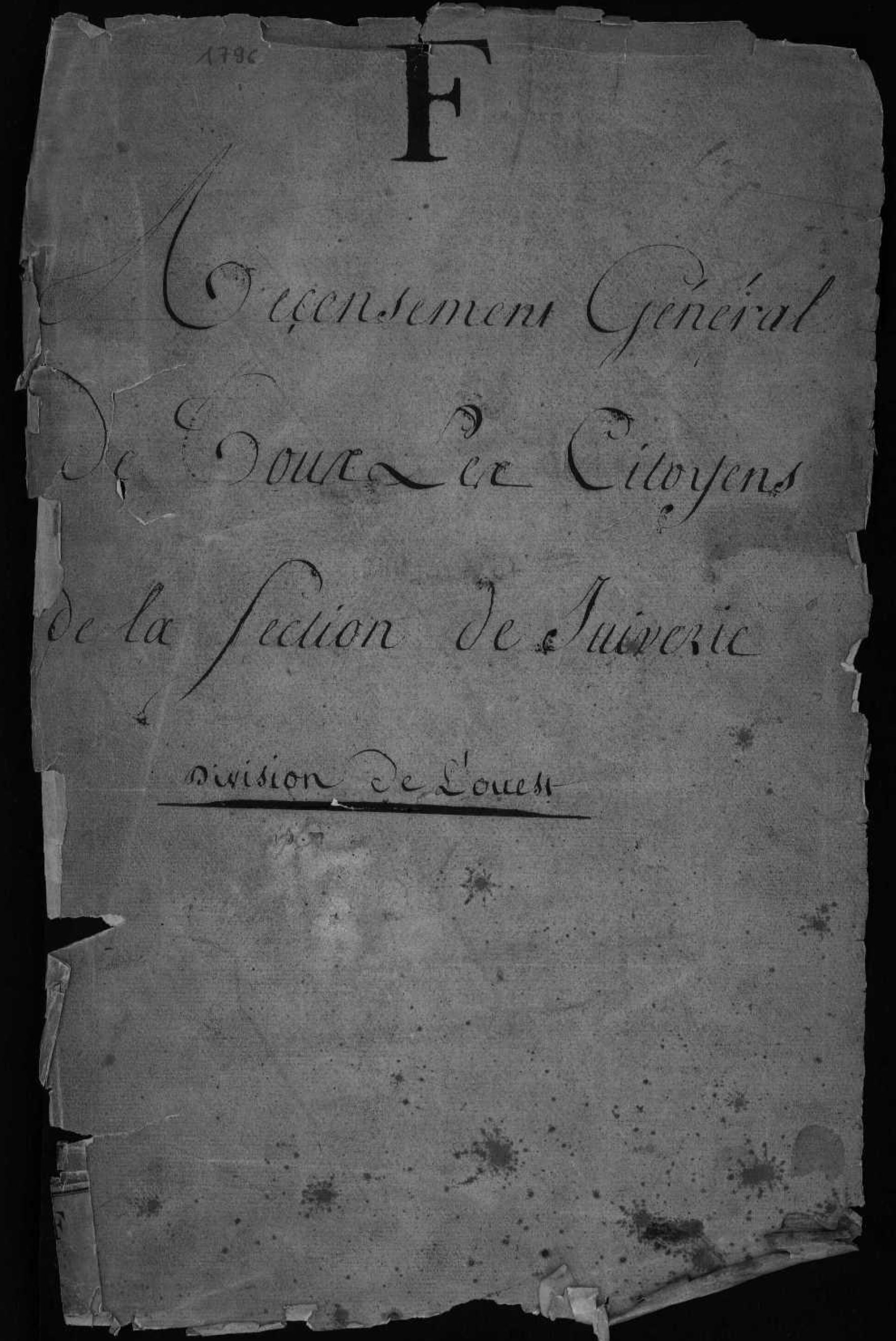L'ouest de la ville de Lyon dans le recensement de 1796.