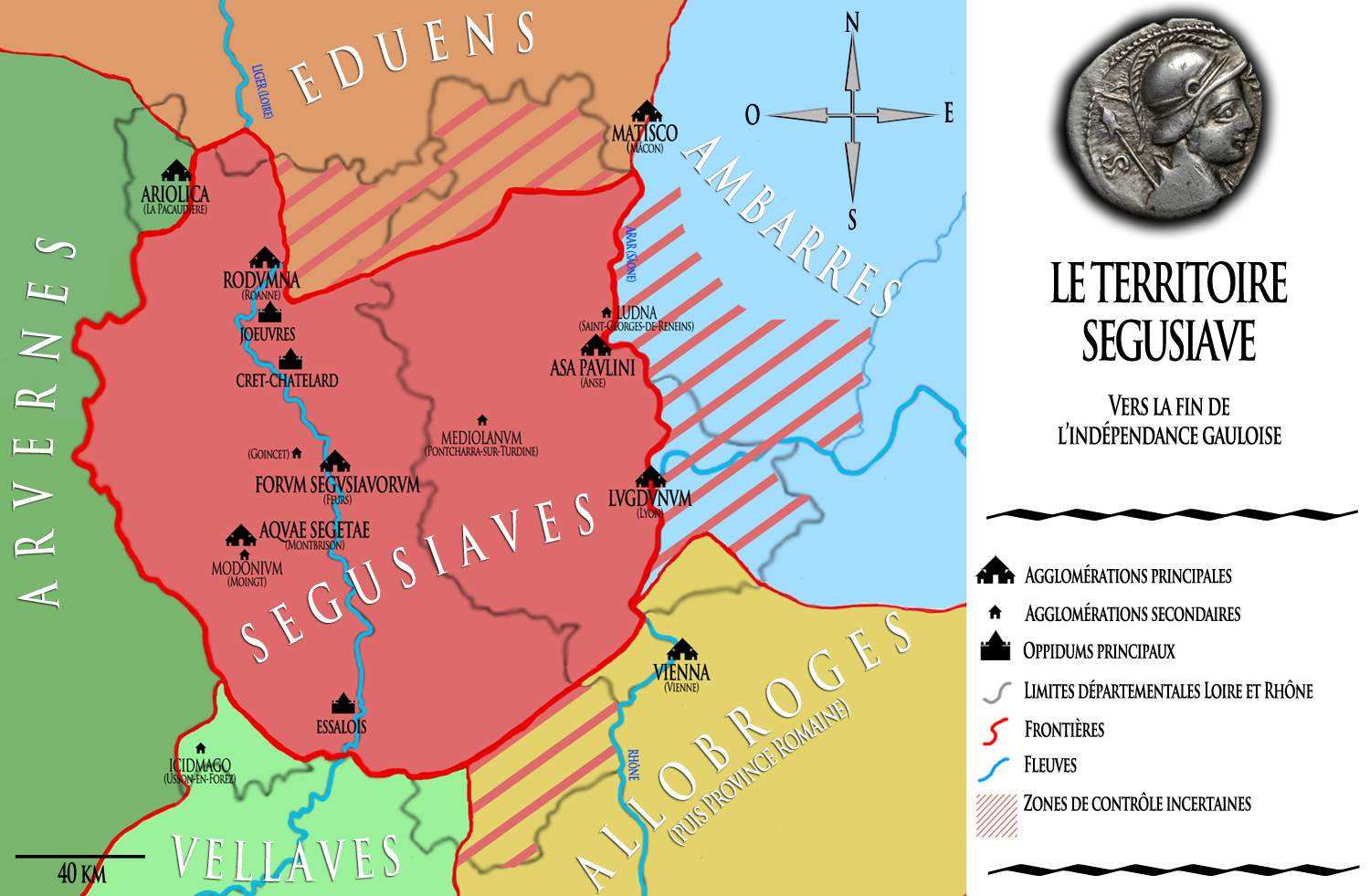 Territoire des Ségusiaves, vers la fin de l'indépendance Gauloise Territoire des Ségusiaves, vers la fin de l'indépendance Gauloise